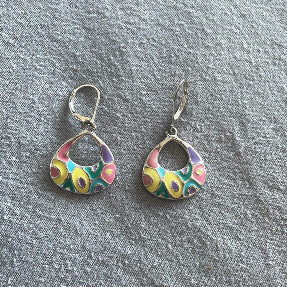 Multicolor Silver Necklace and Earring Set - Picture 3 of 5